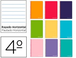 Cuaderno espiral Liderpapel Witty 4º tapa dura 80h 75g horizontal 8mm. colores surtidos